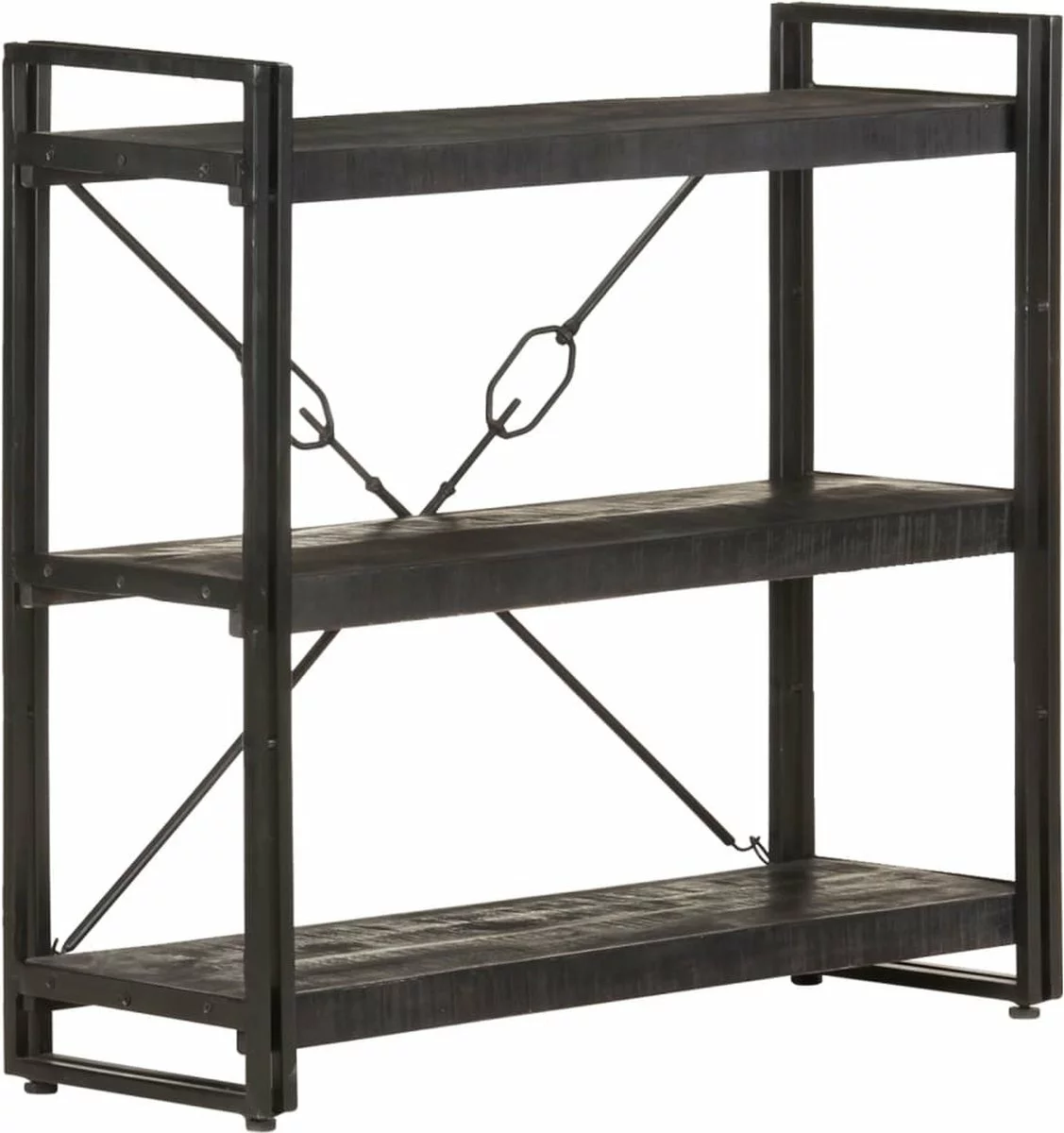 Furniture Limited - Boekenkast Met 3 Schappen 90x30x80 Cm Massief Mangohout 11 Furniture Limited - Boekenkast Met 3 Schappen 90x30x80 Cm Massief Mangohout - Afbeelding 9