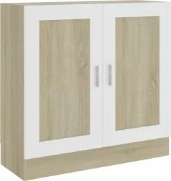 Furniture Limited - Boekenkast 82,5x30,5x80 Cm Spaanplaat Wit Sonoma Eikenkleurig -DECORATIE Winkel 1133x1200 1