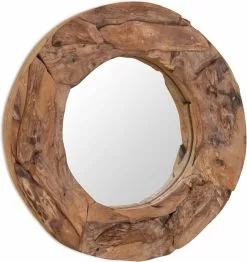 Furniture Limited - Decoratieve Spiegel Rond 60 Cm Teakhout -DECORATIE Winkel 1133x1200