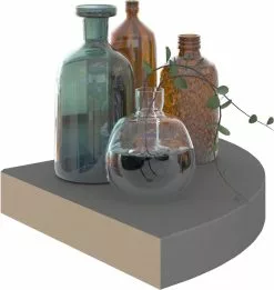 Furniture Limited - Hoekschappen Zwevend 2 St 25x25x3,8 Cm MDF Hoogglans Grijs -DECORATIE Winkel 1135x1200 2