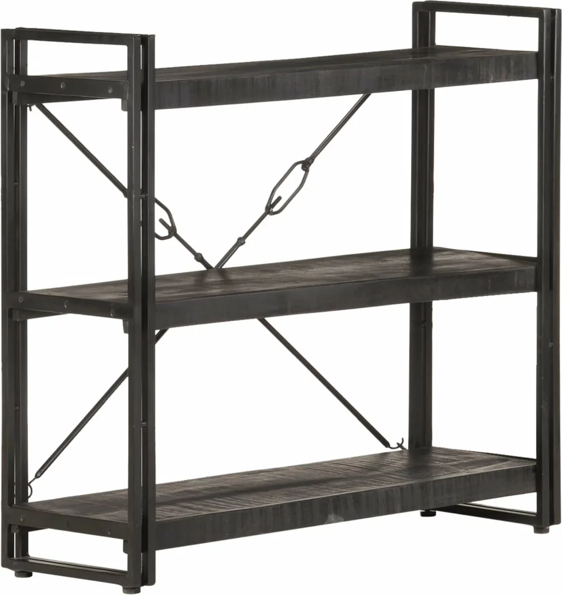 Furniture Limited - Boekenkast Met 3 Schappen 90x30x80 Cm Massief Mangohout 4 Furniture Limited - Boekenkast Met 3 Schappen 90x30x80 Cm Massief Mangohout - Afbeelding 2