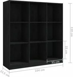 Furniture Limited - Boekenkast/kamerscherm 104x33,5x110 Cm Massief Grenenhout Zwart 17 Furniture Limited - Boekenkast/kamerscherm 104x33,5x110 Cm Massief Grenenhout Zwart -DECORATIE Winkel 1137x1200 1