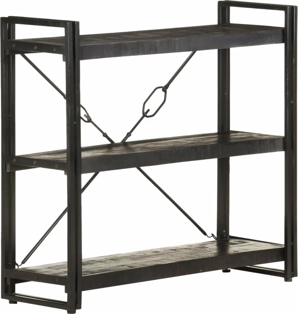 Furniture Limited - Boekenkast Met 3 Schappen 90x30x80 Cm Massief Mangohout 9 Furniture Limited - Boekenkast Met 3 Schappen 90x30x80 Cm Massief Mangohout - Afbeelding 7