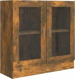 Furniture Limited - Vitrinekast 82,5x30,5x80 Cm Bewerkt Hout Gerookt Eikenkleurig -DECORATIE Winkel 1141x1200 2