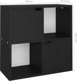 Furniture Limited - Boekenkast 60x27,5x59,5 Cm Spaanplaat Zwart -DECORATIE Winkel 1142x1200