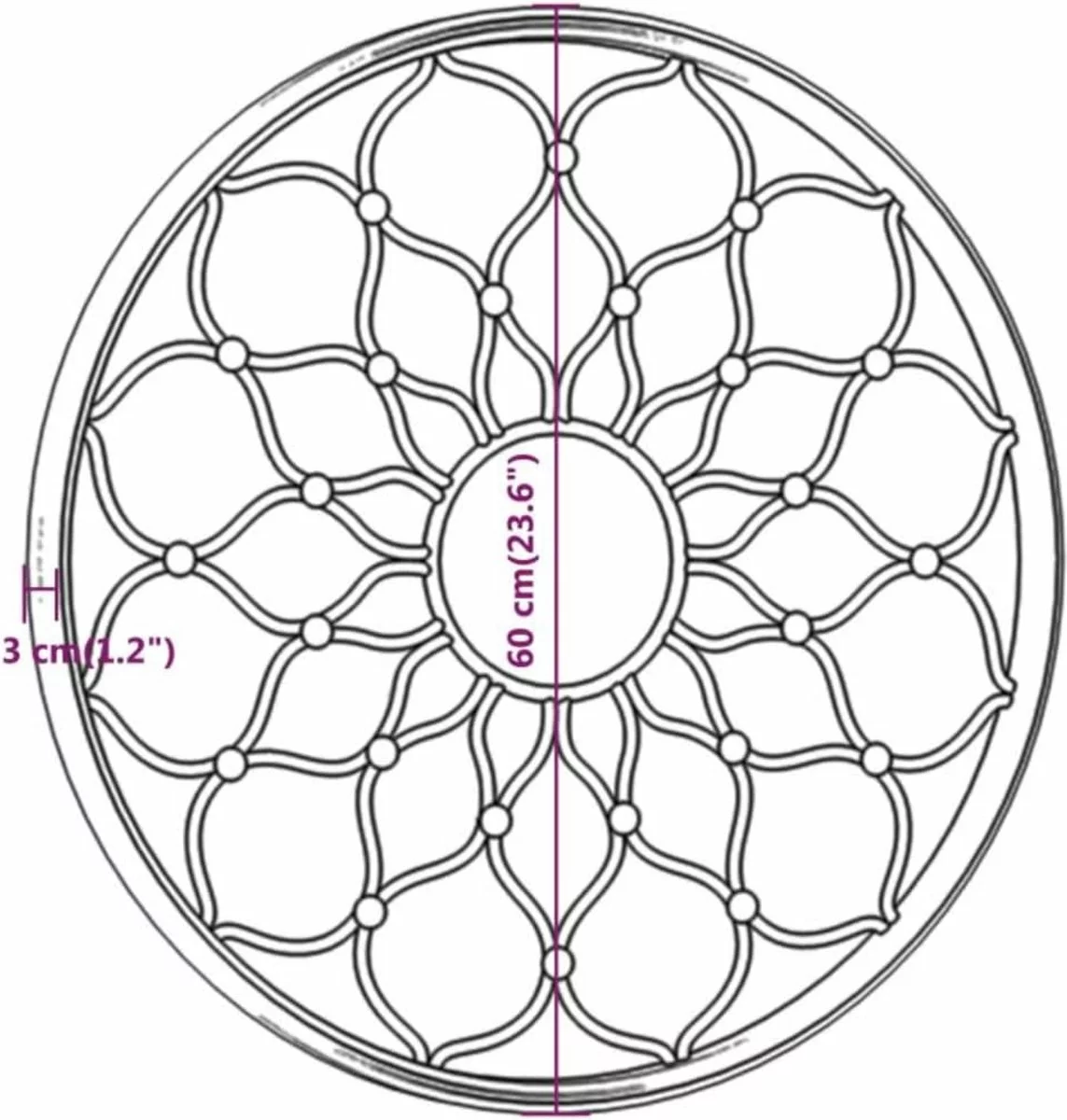 Furniture Limited - Tuinspiegel Rond 60x3 Cm Ijzer Zandkleurig 7 Furniture Limited - Tuinspiegel Rond 60x3 Cm Ijzer Zandkleurig - Afbeelding 5