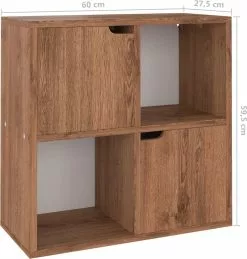 Furniture Limited - Boekenkast 60x27,5x59,5 Cm Spaanplaat Bruin Eiken -DECORATIE Winkel 1143x1200 4