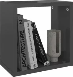 Furniture Limited - Wandschappen Kubus 4 St 26x15x26 Cm Hoogglans Grijs -DECORATIE Winkel 1145x1200