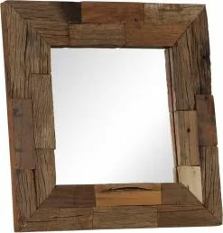 Furniture Limited - Spiegel 50x50 Cm Massief Gerecycled Hout -DECORATIE Winkel 1146x1200