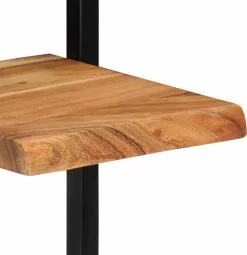 Furniture Limited - Wandschappen 2 St 25x25x75 Cm Massief Acaciahout En Staal -DECORATIE Winkel 1162x1200