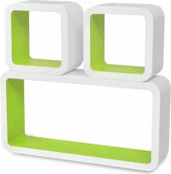 Furniture Limited - Wandplanken Kubus 6 St Wit En Groen 10 Furniture Limited - Wandplanken Kubus 6 St Wit En Groen -DECORATIE Winkel 1176x1200 1