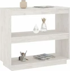 Furniture Limited - Boekenkast 80x35x71 Cm Massief Grenenhout Wit -DECORATIE Winkel 1179x1200 1