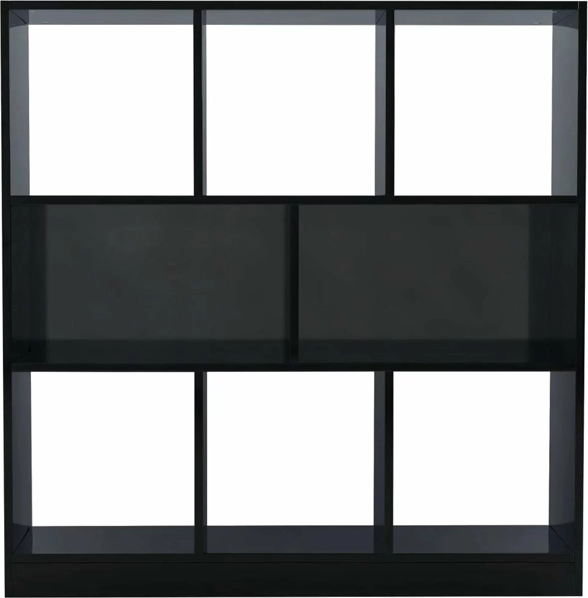 Furniture Limited - Boekenkast 97,5x29,5x100 Cm Bewerkt Hout Hoogglans Zwart 6 Furniture Limited - Boekenkast 97,5x29,5x100 Cm Bewerkt Hout Hoogglans Zwart - Afbeelding 4