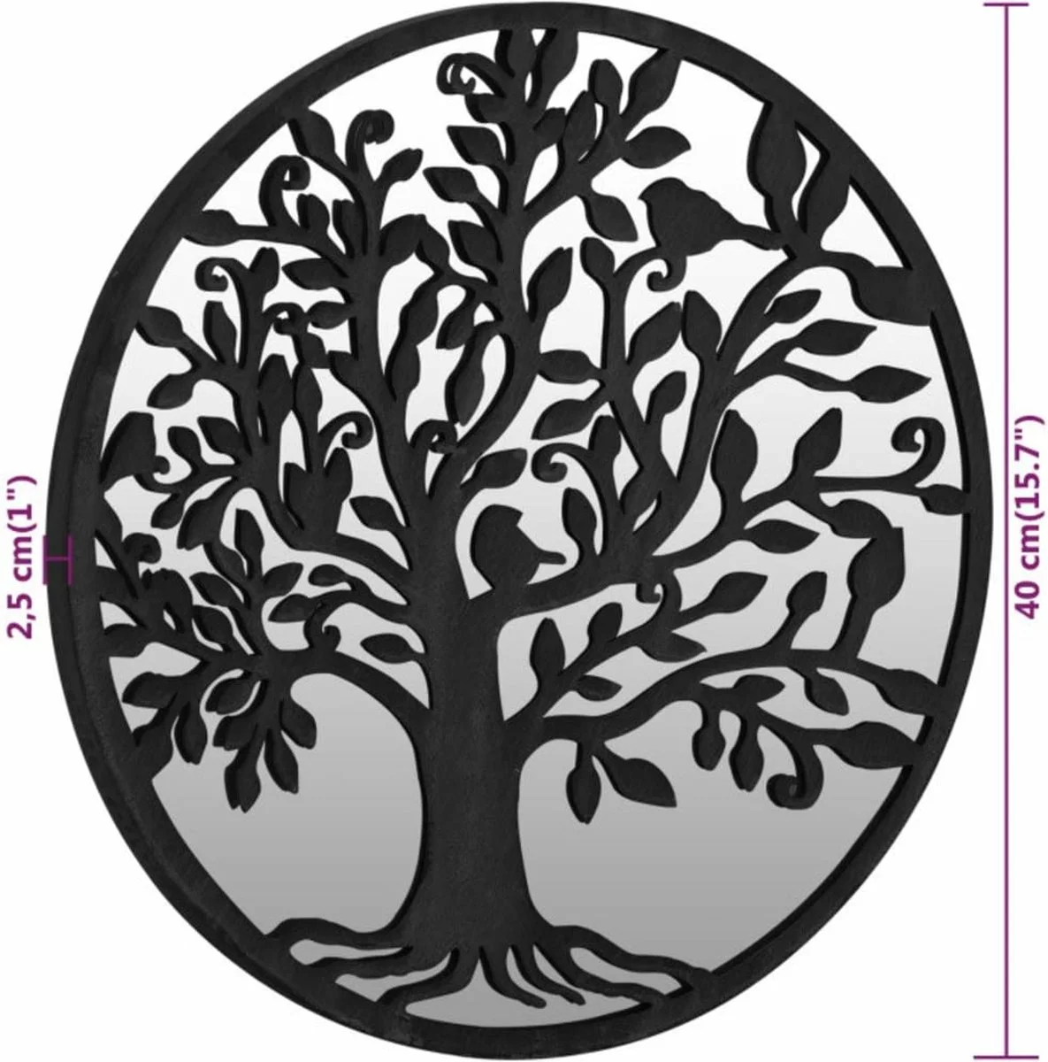 Furniture Limited - Tuinspiegel Rond 40x2,5 Cm Ijzer Zwart 6 Furniture Limited - Tuinspiegel Rond 40x2,5 Cm Ijzer Zwart - Afbeelding 4