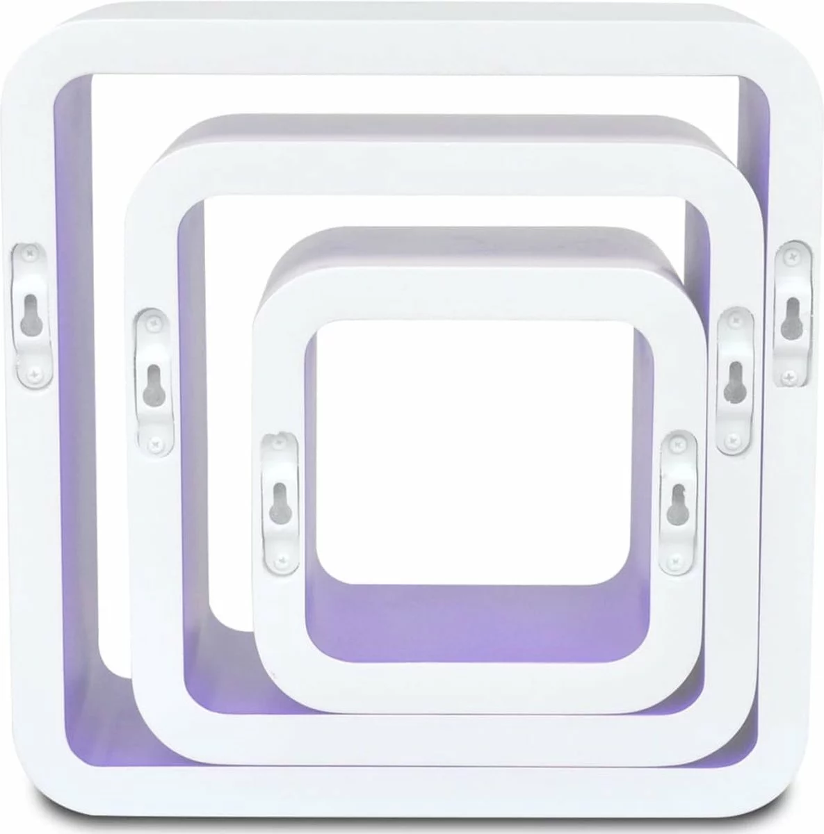 Furniture Limited - Wandplanken Kubus 6 St Wit En Paars 4 Furniture Limited - Wandplanken Kubus 6 St Wit En Paars - Afbeelding 2