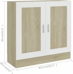 Furniture Limited - Boekenkast 82,5x30,5x80 Cm Spaanplaat Wit Sonoma Eikenkleurig -DECORATIE Winkel 1186x1200