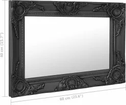 Furniture Limited - Wandspiegel Barok Stijl 60x40 Cm Zwart -DECORATIE Winkel 1200x1007