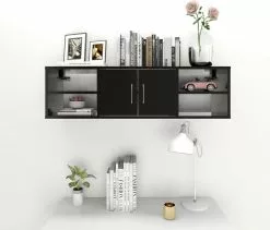 Furniture Limited - Wandschap 102x30x29 Cm Spaanplaat Zwart -DECORATIE Winkel 1200x1024