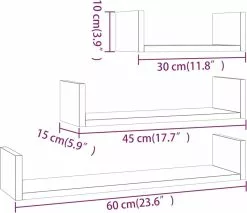 Furniture Limited - Wandschappen 3 St Bewerkt Hout Gerookt Eikenkleurig -DECORATIE Winkel 1200x1036