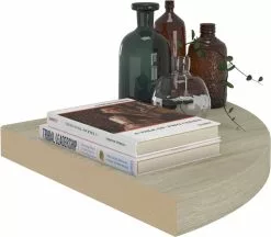 Furniture Limited - Hoekschap Zwevend 35x35x3,8 Cm MDF Eikenkleurig -DECORATIE Winkel 1200x1051 2