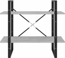 Furniture Limited - Boekenkast Met 2 Schappen 80x30x70 Cm Spaanplaat Betongrijs 16 Furniture Limited - Boekenkast Met 2 Schappen 80x30x70 Cm Spaanplaat Betongrijs -DECORATIE Winkel 1200x1067