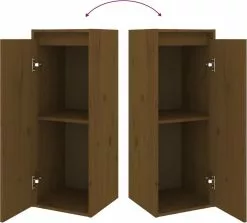 Furniture Limited - Wandkast 30x30x80 Cm Massief Grenenhout Honingbruin -DECORATIE Winkel 1200x1081