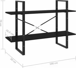 Furniture Limited - Boekenkast Met 2 Schappen 100x30x70 Cm Spaanplaat Zwart 14 Furniture Limited - Boekenkast Met 2 Schappen 100x30x70 Cm Spaanplaat Zwart -DECORATIE Winkel 1200x1085 1