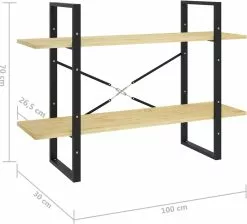 Furniture Limited - Boekenkast Met 2 Schappen 100x30x70 Cm Massief Grenenhout 13 Furniture Limited - Boekenkast Met 2 Schappen 100x30x70 Cm Massief Grenenhout -DECORATIE Winkel 1200x1086 1