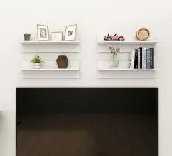 Furniture Limited - Wandschappen 4 St 60x11,5x18 Cm Spaanplaat Hoogglans Wit -DECORATIE Winkel 1200x1087 1