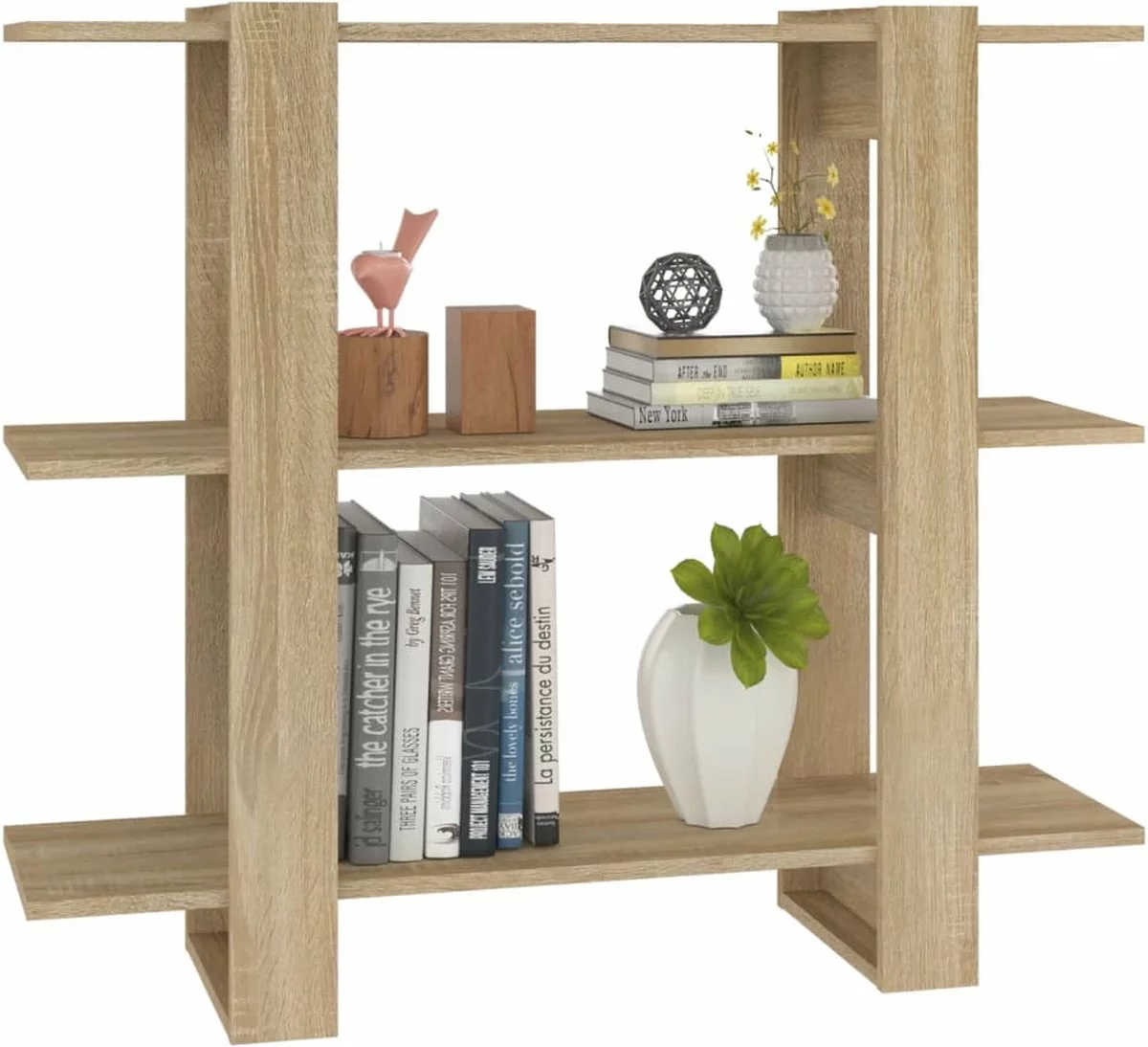 Furniture Limited - Boekenkast/kamerscherm 100x30x87 Cm Sonoma Eikenkleurig 7 Furniture Limited - Boekenkast/kamerscherm 100x30x87 Cm Sonoma Eikenkleurig - Afbeelding 5