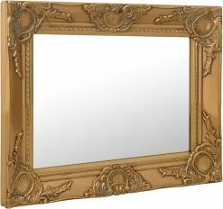 Furniture Limited - Wandspiegel Barok Stijl 50x40 Cm Goudkleurig