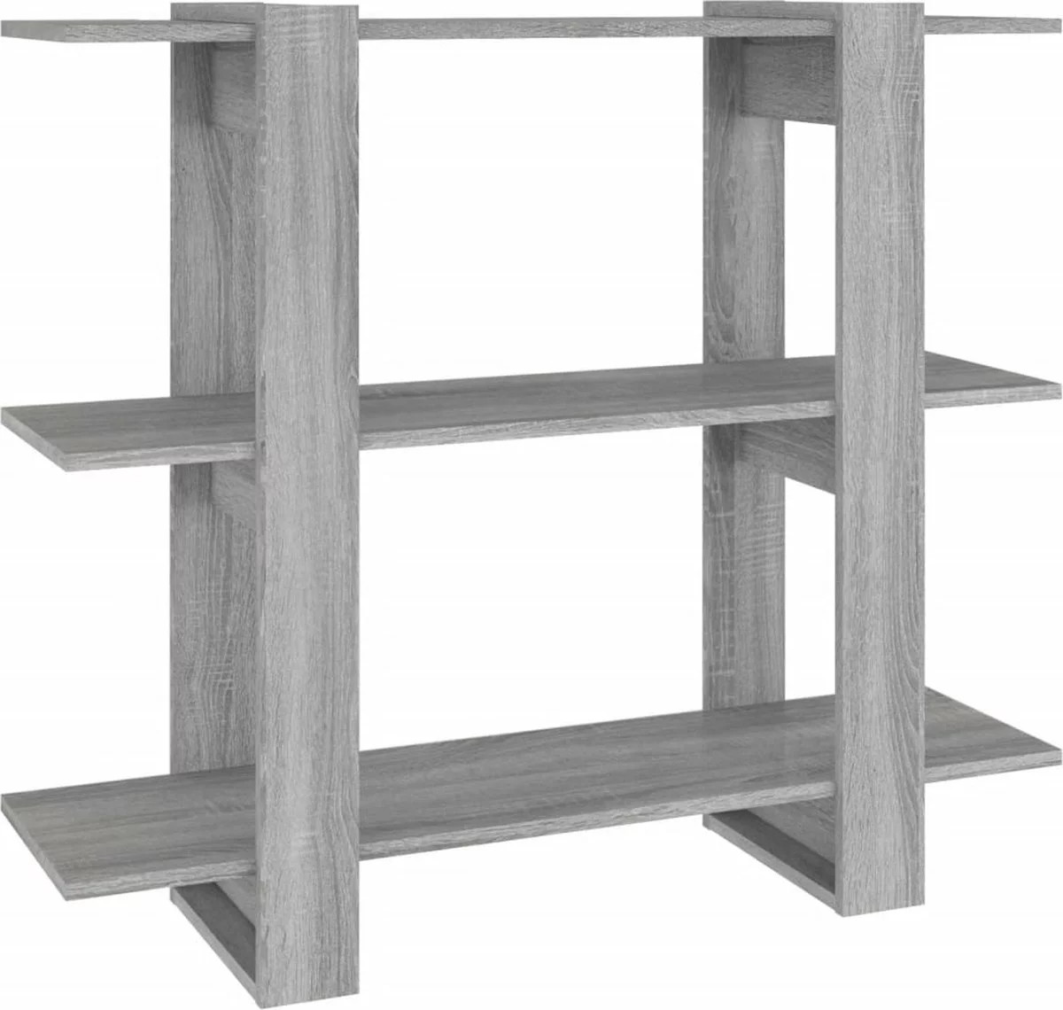 Furniture Limited - Boekenkast/kamerscherm 100x30x87 Cm Grijs Sonoma Eikenkleurig 10 Furniture Limited - Boekenkast/kamerscherm 100x30x87 Cm Grijs Sonoma Eikenkleurig - Afbeelding 8