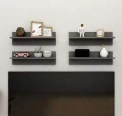 Furniture Limited - Wandschappen 4 St 60x11,5x18 Cm Spaanplaat Grijs -DECORATIE Winkel 1200x1143 3