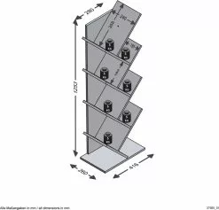 Furniture Limited - Boekenplank Staand Geometrisch Eikenkleurig -DECORATIE Winkel 1200x1150 1