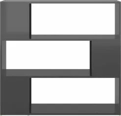 Furniture Limited - Boekenkast/kamerscherm 100x24x94 Cm Hoogglans Grijs -DECORATIE Winkel 1200x1151 1