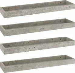 Furniture Limited - Wandschappen 4 St Loggia 60x15x4 Cm MDF Betongrijs 17 Furniture Limited - Wandschappen 4 St Loggia 60x15x4 Cm MDF Betongrijs -DECORATIE Winkel 1200x1161