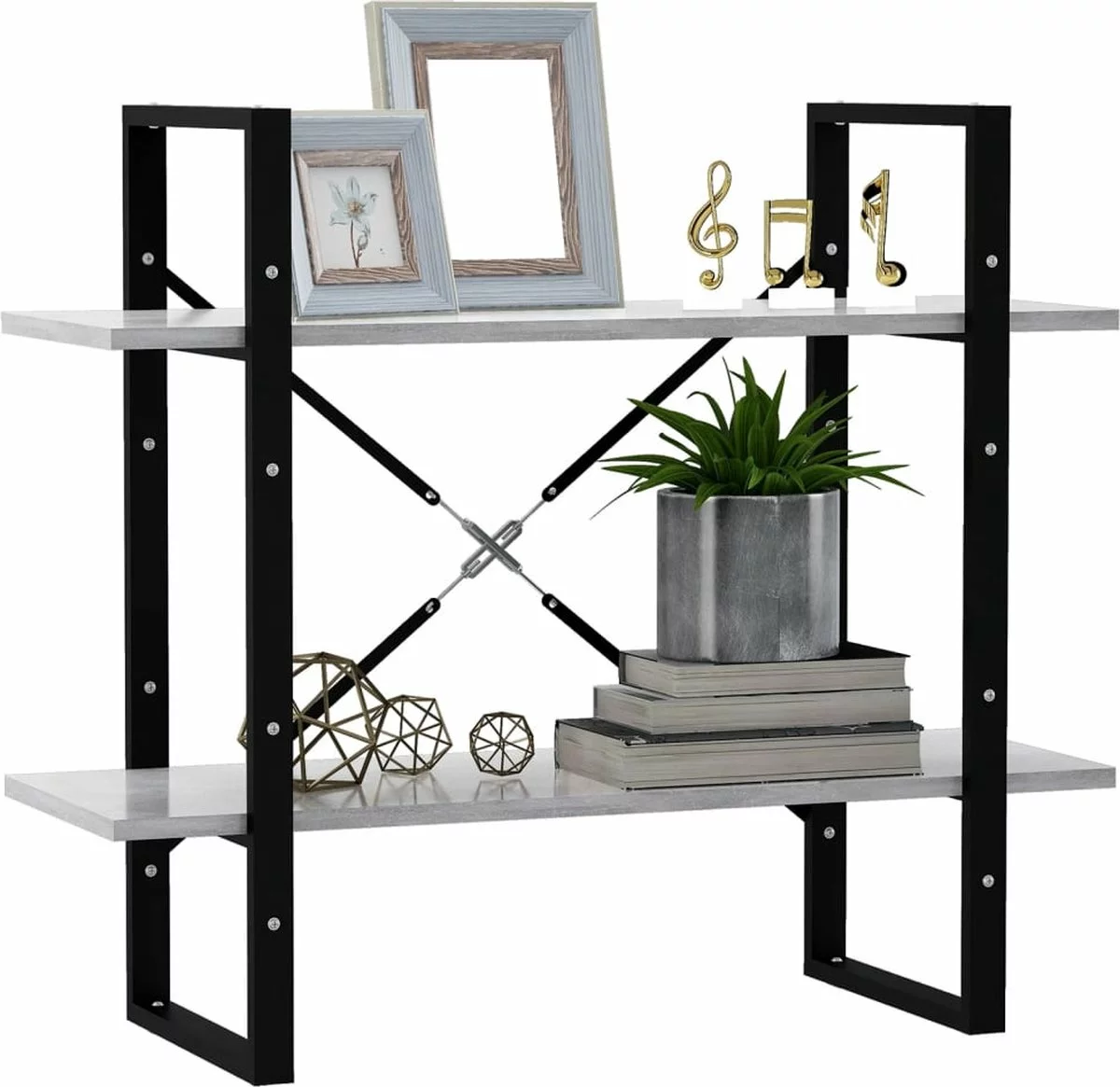 Furniture Limited - Boekenkast Met 2 Schappen 80x30x70 Cm Spaanplaat Betongrijs 4 Furniture Limited - Boekenkast Met 2 Schappen 80x30x70 Cm Spaanplaat Betongrijs - Afbeelding 2