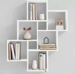 Furniture Limited - Wandschap Met 8 Vakken Wit -DECORATIE Winkel 1200x1180 1