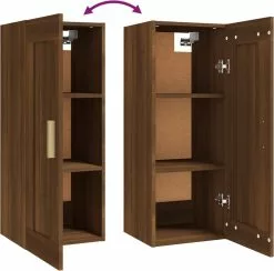 Furniture Limited - Wandkast 35x34x90 Cm Bewerkt Hout Bruineikenkleurig -DECORATIE Winkel 1200x1184 1