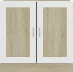 Furniture Limited - Boekenkast 82,5x30,5x80 Cm Spaanplaat Wit Sonoma Eikenkleurig -DECORATIE Winkel 1200x1185