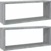 Furniture Limited - Wandschappen Kubus 2 St 60x15x23 Cm Bewerkt Hout Grijs Sonoma -DECORATIE Winkel 1200x1191