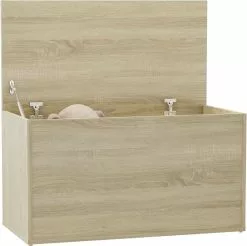 Furniture Limited - Opbergkist 84x42x46 Cm Bewerkt Hout Sonoma Eikenkleurig -DECORATIE Winkel 1200x1197