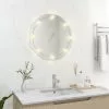 Furniture Limited - Wandspiegel Met LED-lampen Rond Glas