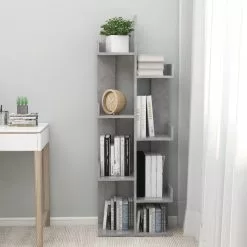 Furniture Limited - Boekenkast 48x25,5x140 Cm Spaanplaat Betongrijs -DECORATIE Winkel 1200x1200 121