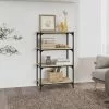 Furniture Limited - Boekenkast 60x33x100 Cm Bewerkt Hout En Staal Sonoma Eiken