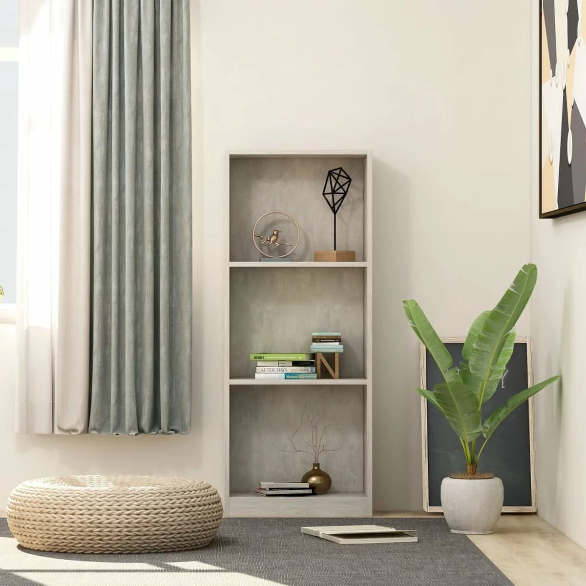 Furniture Limited - Boekenkast Met 3 Schappen 40x24x108 Cm Bewerkt Hout Betongrijs 3 Furniture Limited - Boekenkast Met 3 Schappen 40x24x108 Cm Bewerkt Hout Betongrijs
