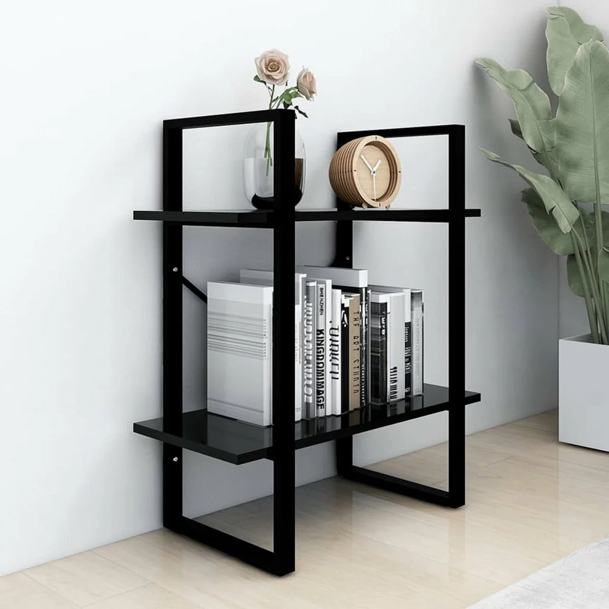 Furniture Limited - Boekenkast Met 2 Schappen 60x30x70 Cm Spaanplaat Zwart 7 Furniture Limited - Boekenkast Met 2 Schappen 60x30x70 Cm Spaanplaat Zwart - Afbeelding 5