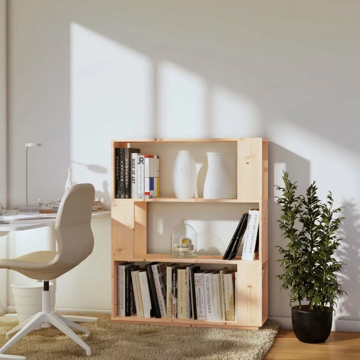 Furniture Limited - Boekenkast/kamerscherm 80x25x101 Cm Massief Grenenhout 5 Furniture Limited - Boekenkast/kamerscherm 80x25x101 Cm Massief Grenenhout - Afbeelding 3