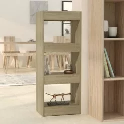 Furniture Limited - Boekenkast/kamerscherm 40x30x103 Cm Spaanplaat Sonoma Eiken