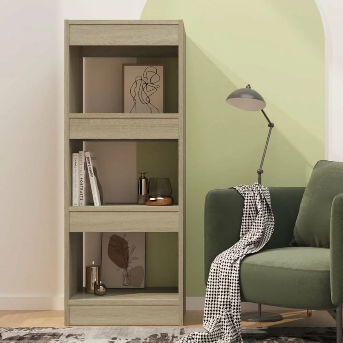 Furniture Limited - Boekenkast/kamerscherm 40x30x103 Cm Spaanplaat Sonoma Eiken 4 Furniture Limited - Boekenkast/kamerscherm 40x30x103 Cm Spaanplaat Sonoma Eiken - Afbeelding 2